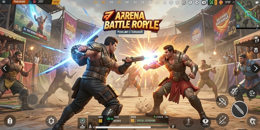Screenshot utama 2757 menampilkan aksi seru gameplay Battle Royale.