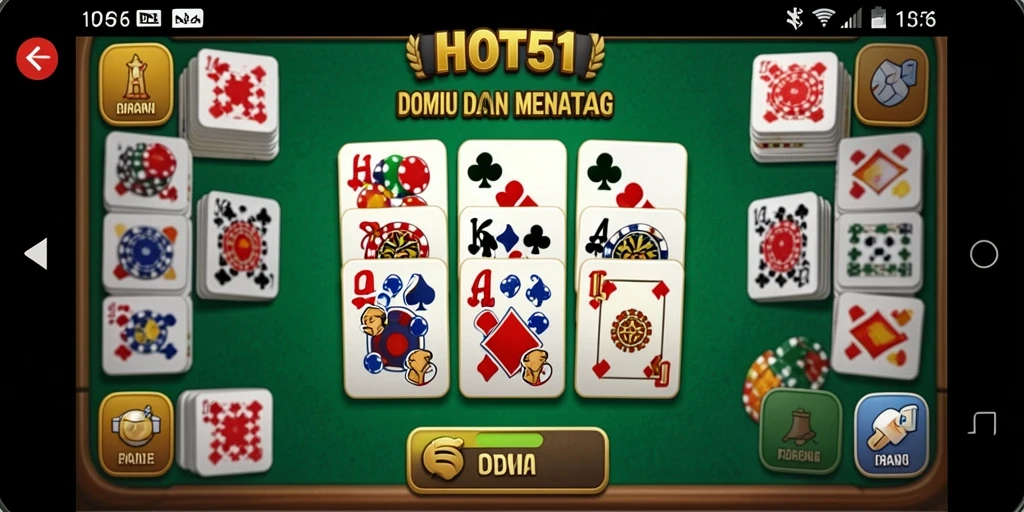 Tampilan menarik dari gameplay HOT51 saat bermain domino secara online.