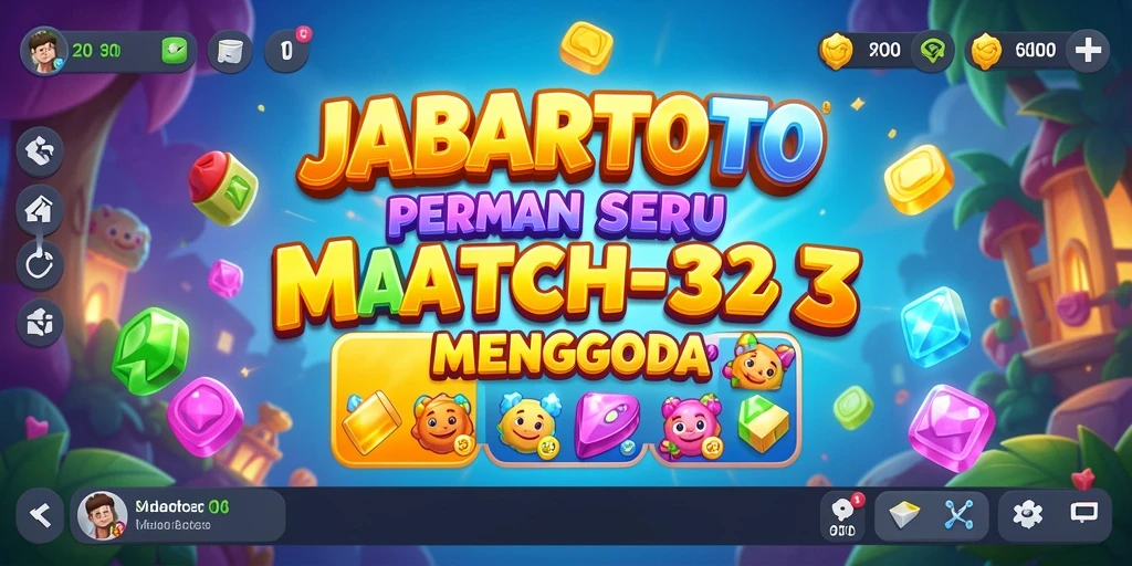 Tampilan gameplay menyenangkan dari JABARTOTO dengan elemen Match-3.