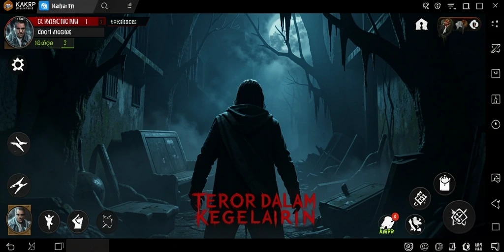 Tampilan screenshot KAKRP menampilkan suasana menyeramkan dalam gameplay yang mendebarkan.