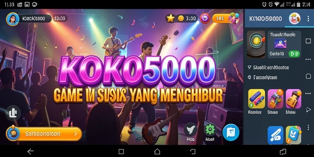 Tampilan gameplay KOKO5000 menampilkan keseruan bermain musik.