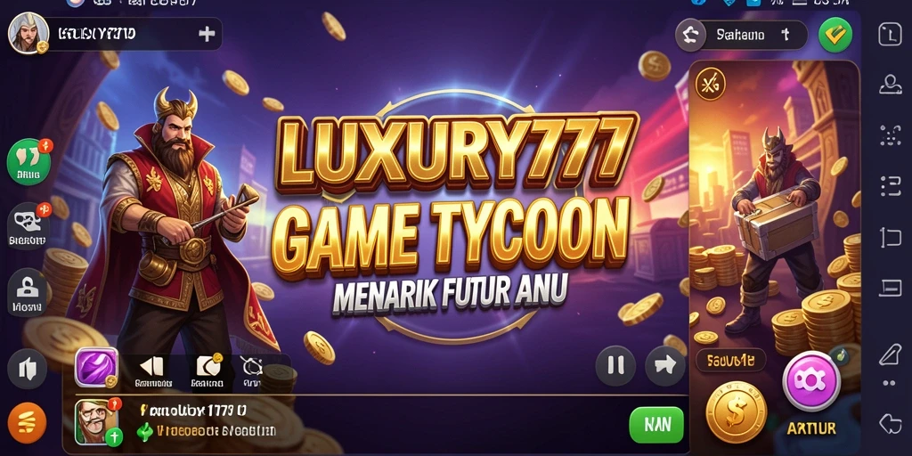 Tampilan gameplay seru dalam LUXURY777, menampilkan manajemen bisnis yang menarik.