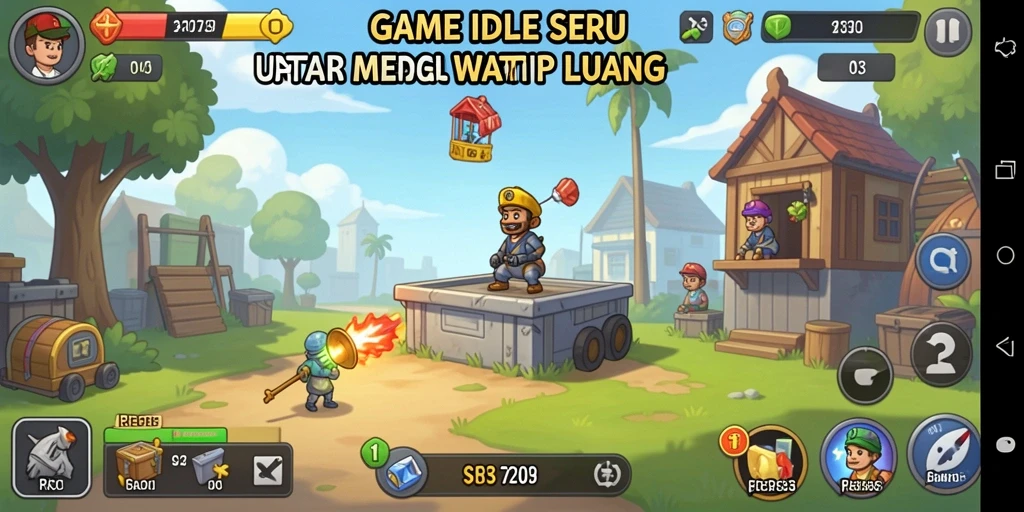 Tampilan gameplay <strong>RR33</strong> dengan karakter dan upgrade yang mengasyikkan.