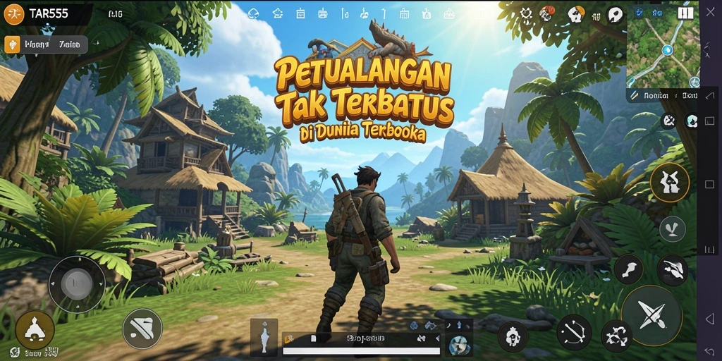 Screenshot menunjukkan petualangan di dunia luas TAR555.