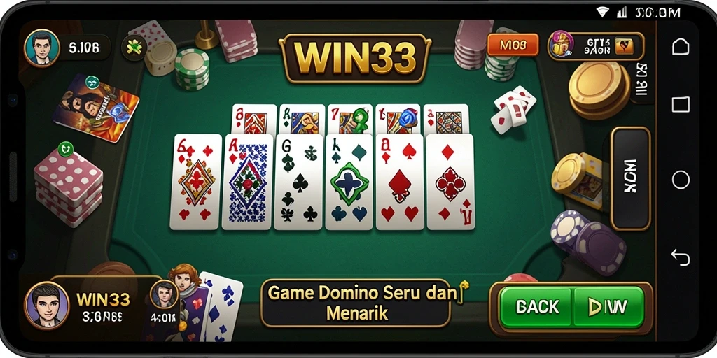 Tampilan gameplay Domino yang menarik dan seru di WIN33.
