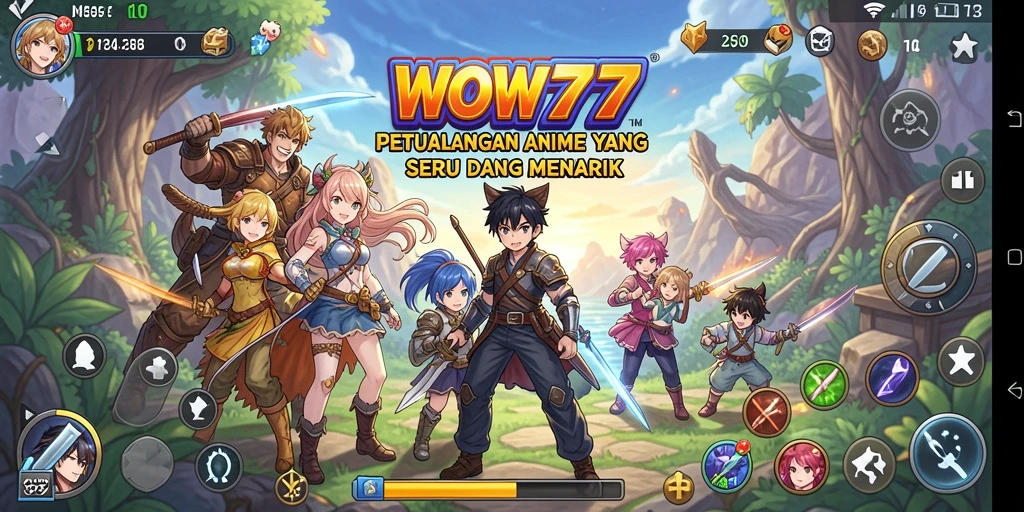 Tampilan gameplay WOW77 yang penuh aksi dan karakter menawan.