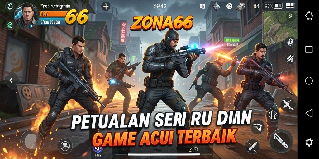 Tangkapan layar ZONA66 menampilkan pertempuran mendebarkan antara karakter utama dan musuh.